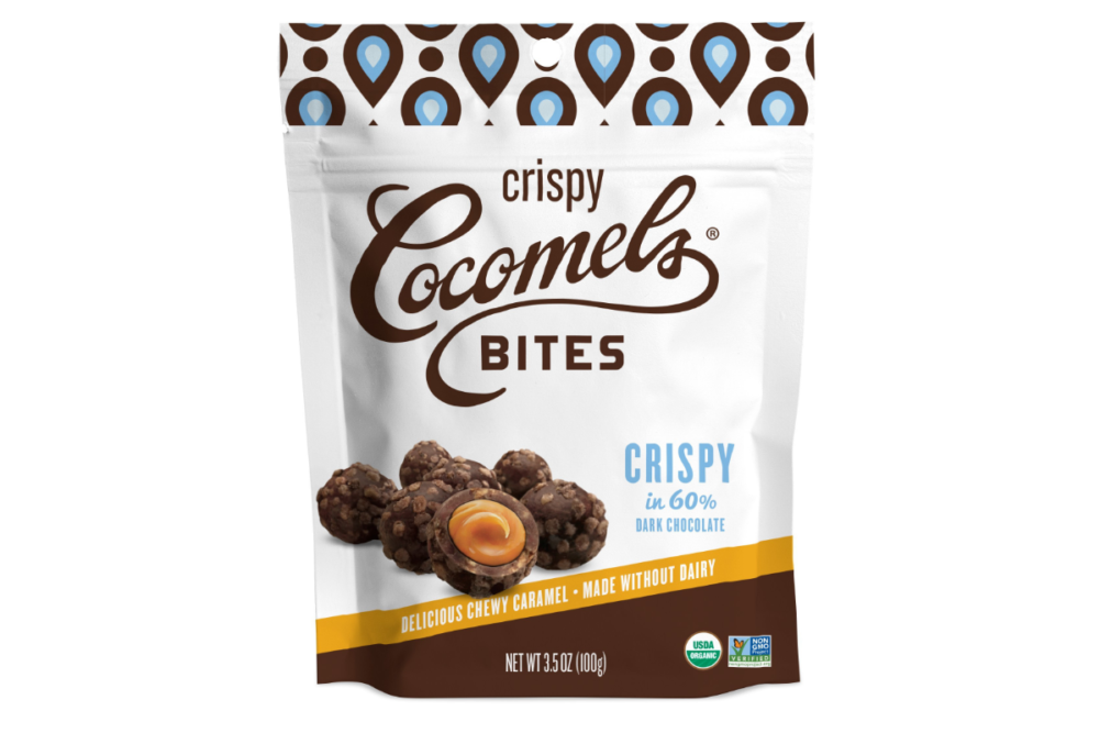 Cocomels' Organic Crispy Chocolate-Covered Bites.