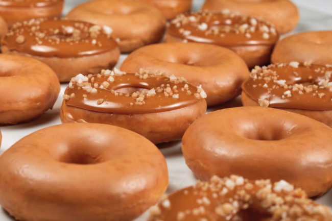 Krispy Kreme caramel glazed donuts