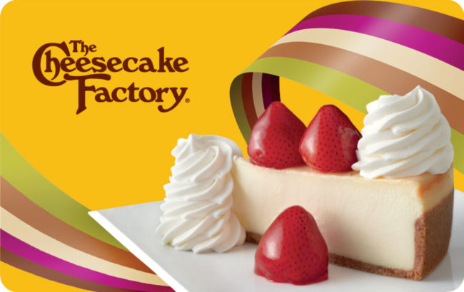 Cheesecake Factory gift card DoorDash