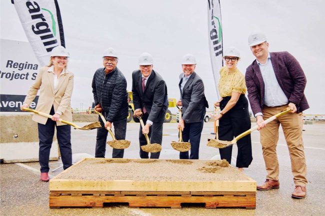 Ground breaking at the Cargill canola plant in Regina
