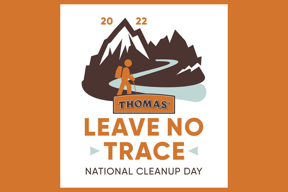 Thomas' national cleanup day flier, mountains, hiker