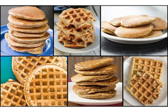 Assortment of pancakes and waffles