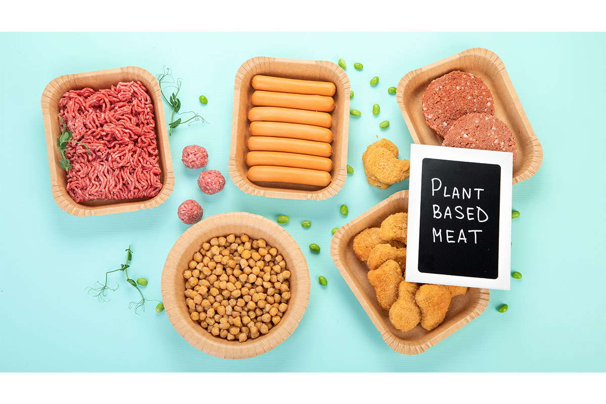 Assortment of plant-based meats. 